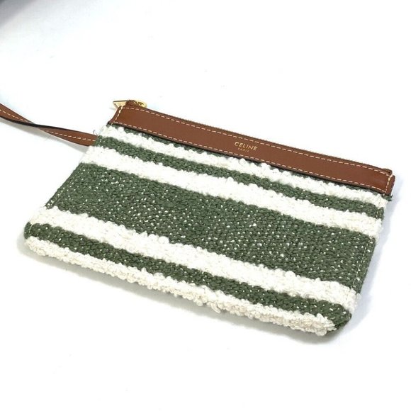 CELINE Bucket 16 (Saize) striped textile 2WAY Shoulder Hand Bag - Picture 3 of 16